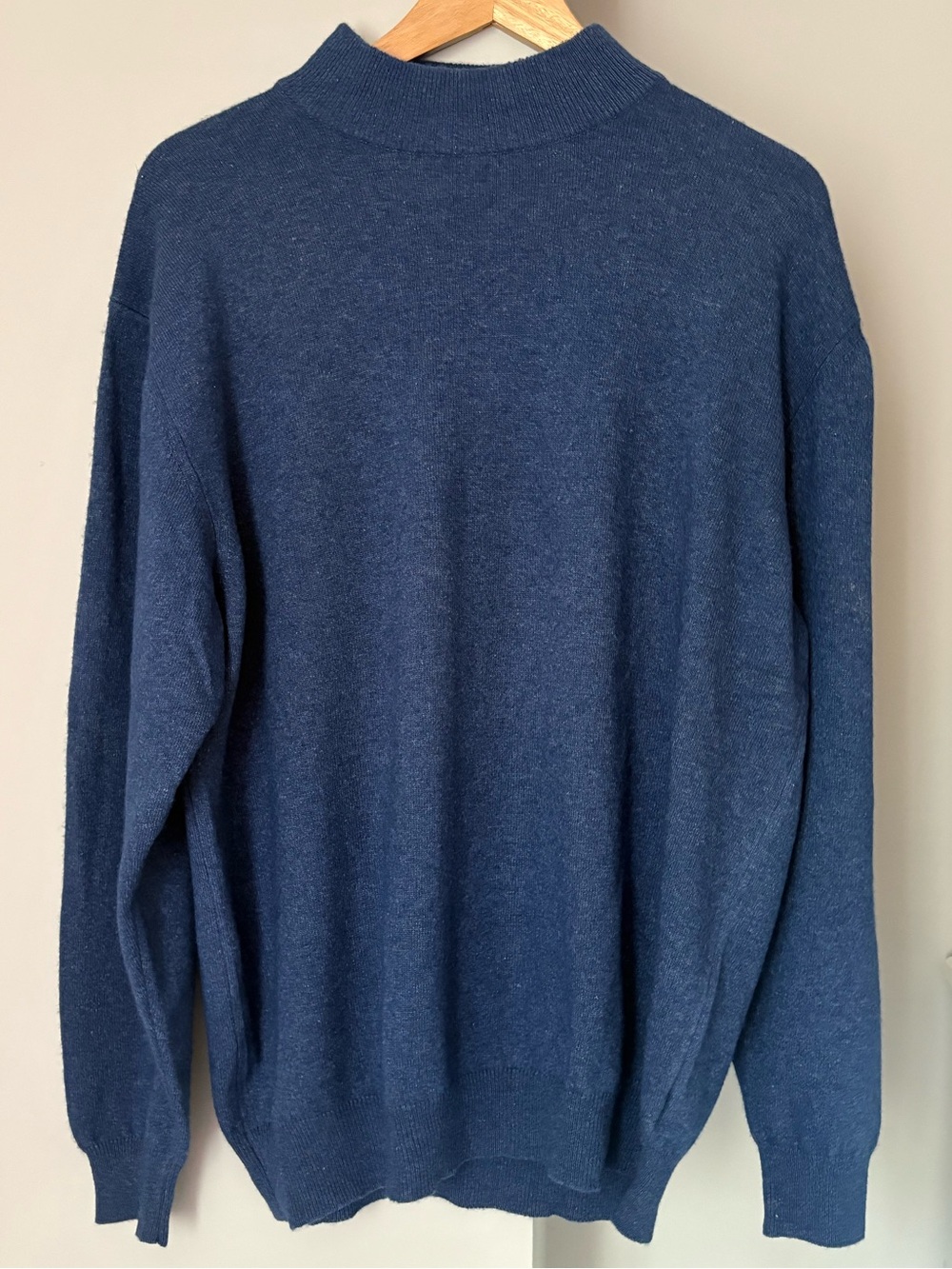 Vintage YSL Pour Homme Mock Neck Sweater Denim Blue Unisex L